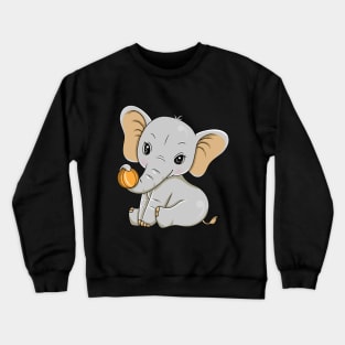 Elephant with big Ears and Ball Crewneck Sweatshirt